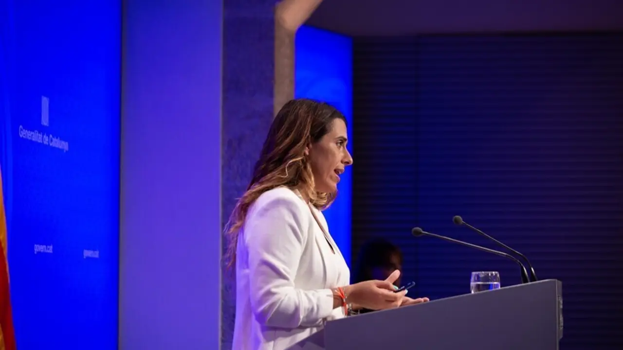 La portavoz del Govern de la Generalitat, Patr&iacute;cia Plaja, en rueda de prensa