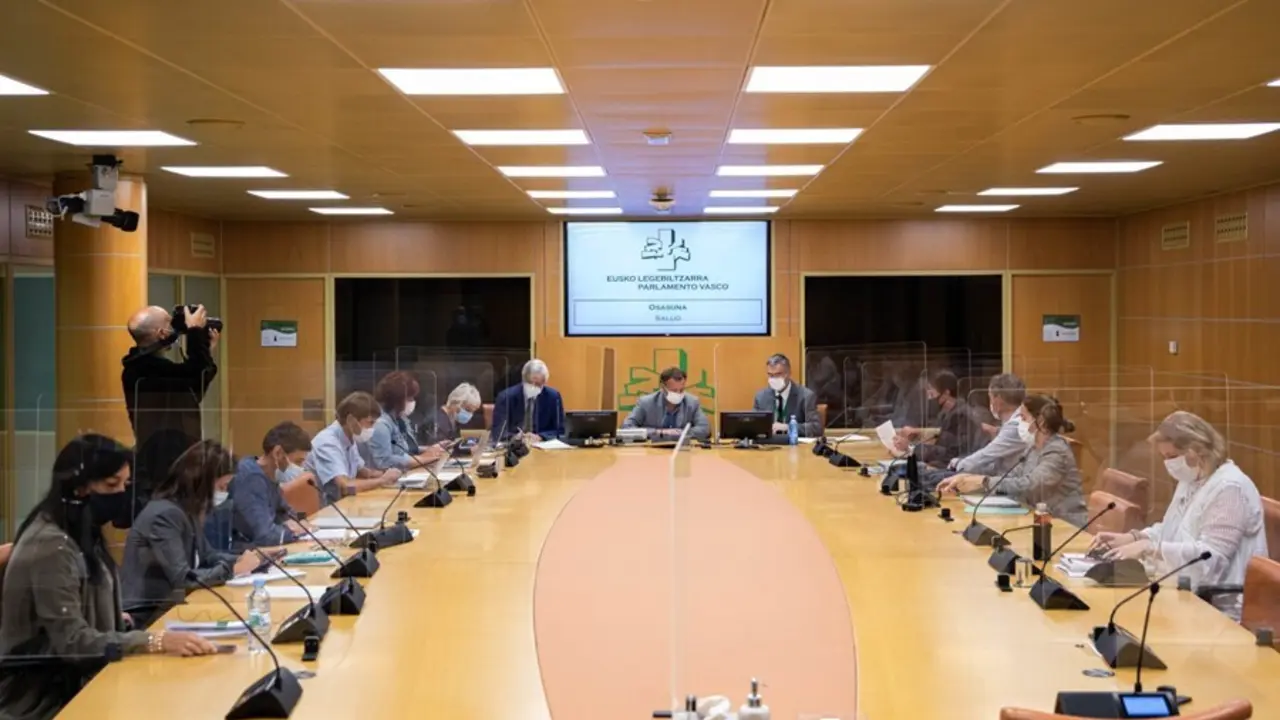 El secretario general de Transici&oacute;n Social y Agenda 2030, Jonan Fern&aacute;ndez, en el parlamento vasco