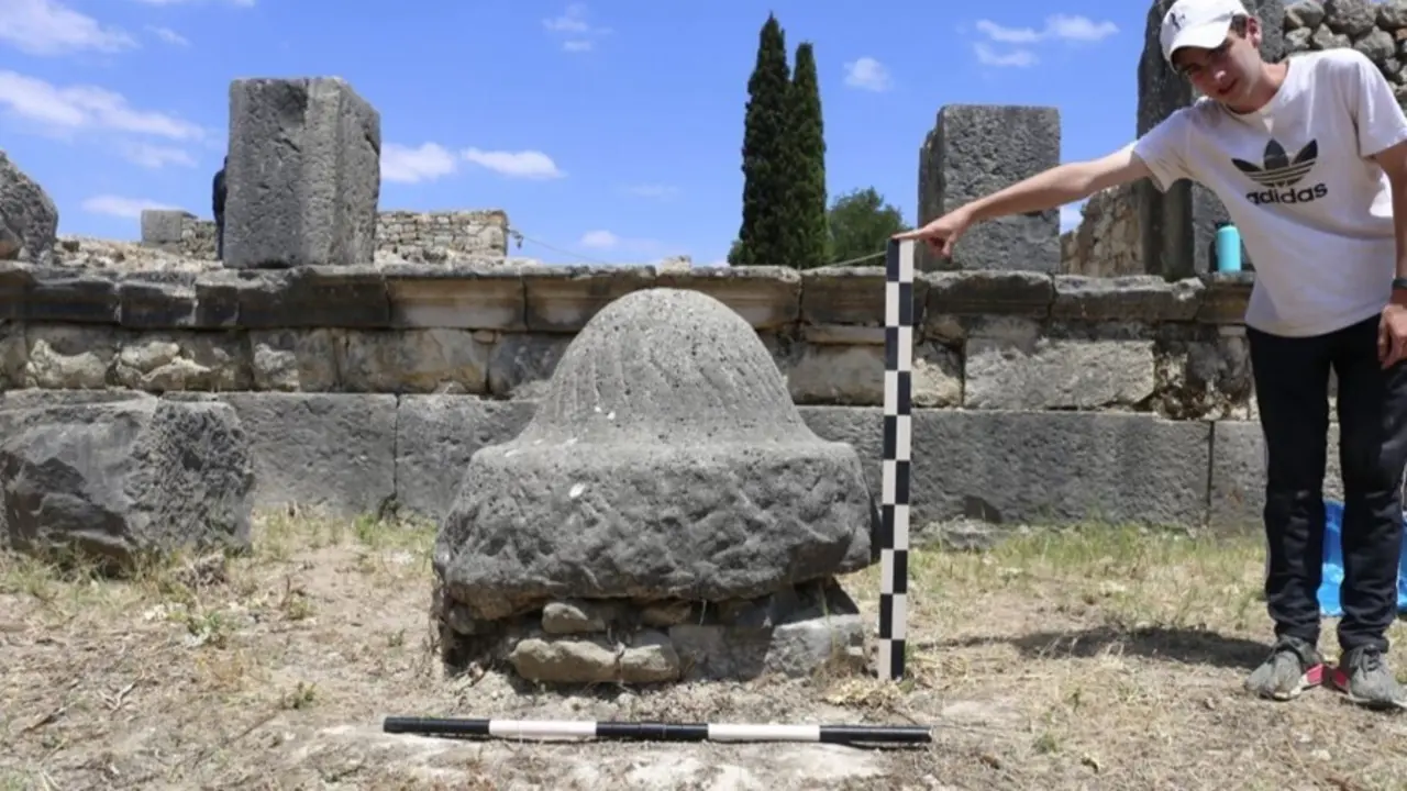 Una muela de olivo en Volubilis.