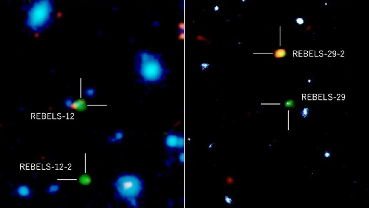 Galaxias distantes fotografiadas con ALMA, el telescopio espacial Hubble y el telescopio VISTA del Observatorio Europeo Austral