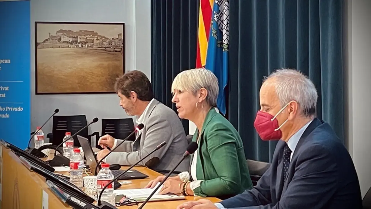 La consellera de Justicia, Lourdes Ciur&oacute;, inaugura las jornadas de derecho civil catal&aacute;n en Tossa de Mar (Girona), el 23 de septiembre de 2021.