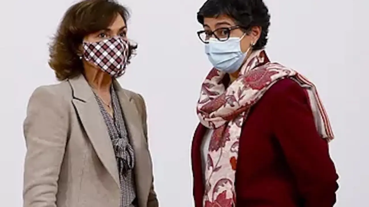 La ex vicepresidenta Calvo y la ex ministra Laya, cuando estaban en el Gobierno.