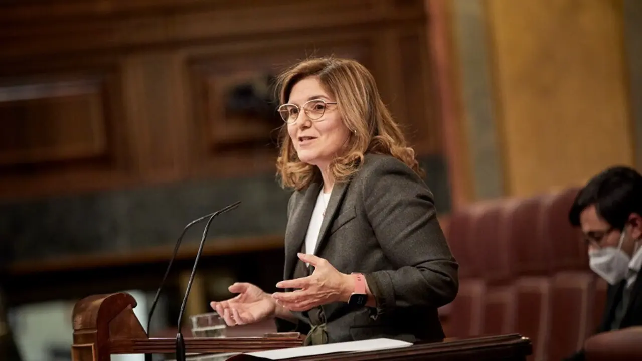 Archivo - Pilar Cancela interviene durante una sesi&oacute;n plenaria en el Congreso de los Diputados, en Madrid, (Espa&ntilde;a), a 23 de febrero de 2021.