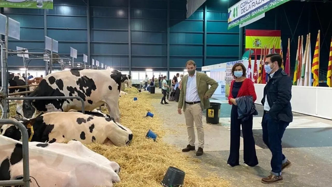 Visita del secretario general de Foro Asturias y portavoz parlamentario en la Junta General del Principado de Asturias (JGPA), Adri&aacute;n Pumares, y otros miembros del partido, a Agropec, en el recinto ferial gijon&eacute;s 'Luis Adaro'