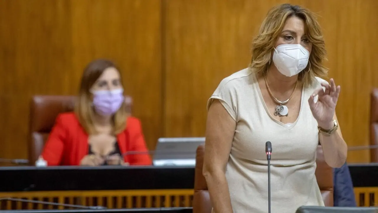 Archivo - La secretaria general del PSOE,A, Susana D&iacute;az, en una imagen de archivo en el Parlamento.