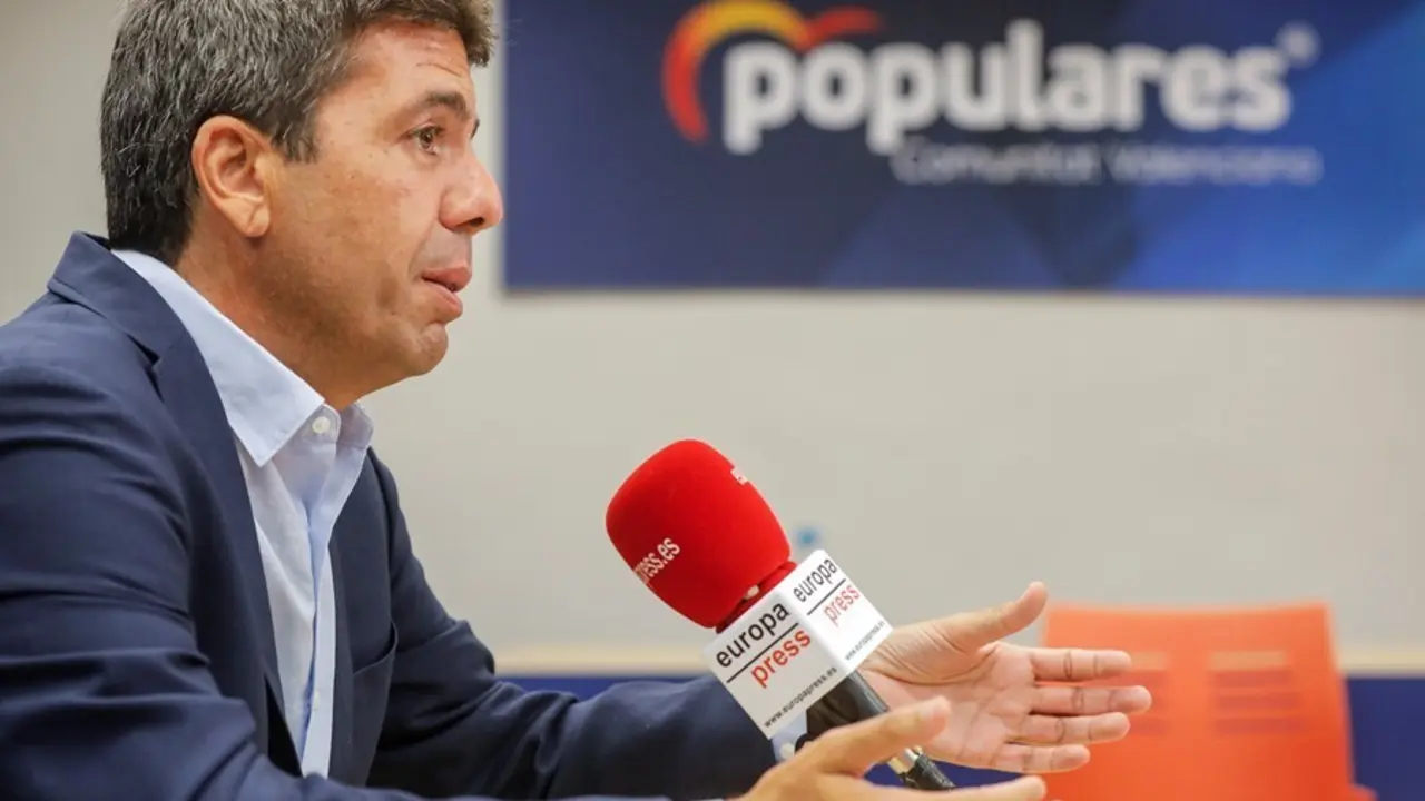 El presidente del PPCV, Carlos Maz&oacute;n, en una entrevista con Europa Press.