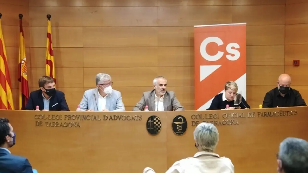El l&iacute;der de Cs en Catalunya, Carlos Carrizosa, durante el Comit&eacute; Auton&oacute;mico del partido en Tarragona.