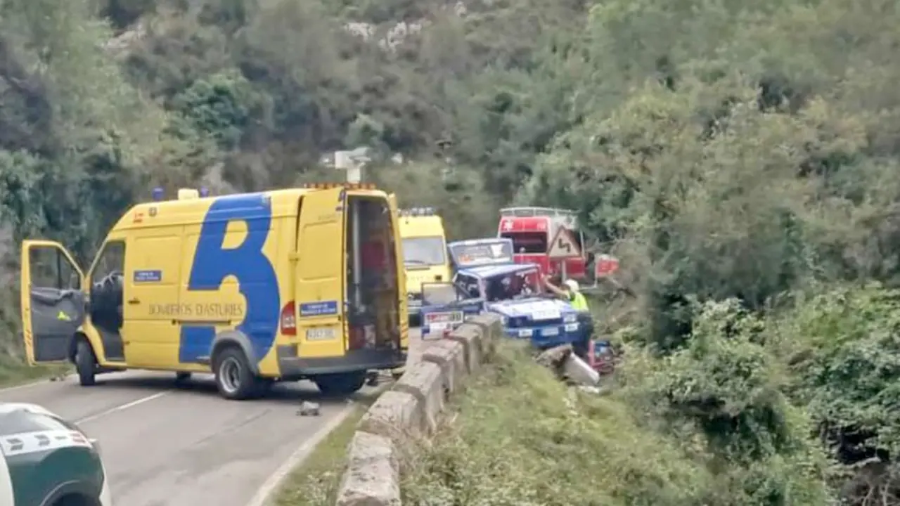 Vista del coche siniestrado en la prueba de motor en Llanes. / FOTO: LnE