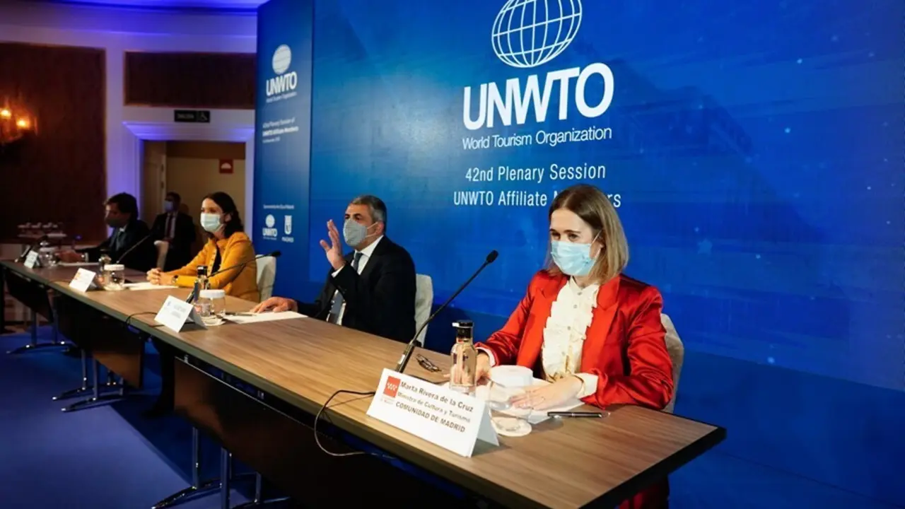 Archivo - Marta Rivera, consejera de Cultura y Turismo en su intervenci&oacute;n en la sesi&oacute;n plenaria de Estados miembros de la OMT