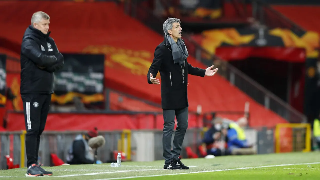 Imanol Alguacil Barrenetxea coach of Real Sociedad during the UEFA Europa League, round of 32, 2nd leg football match between Manchester United and Real Sociedad on February 25, 2021 at Old Trafford in Manchester, England - Photo Lynne Cameron / Colorsport / DPPI
AFP7 /  Europa Press
  (Foto de ARCHIVO)
25/2/2021 ONLY FOR USE IN SPAIN