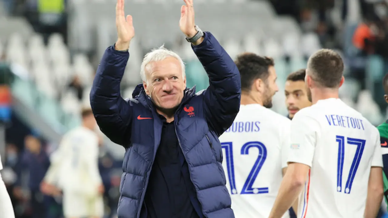 Didier Deschamps (Head Coach France) celebrates the victory during the UEFA Nations League, Semi-finals football match between Belgium and France on October 7, 2021 at Allianz Stadium in Turin, Italy - Photo Claudio Benedetto / LiveMedia / DPPI
AFP7 /  Europa Press
7/10/2021 ONLY FOR USE IN SPAIN