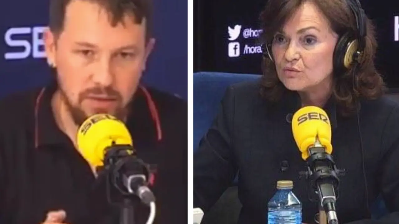 Pablo Iglesias y Carmen Calvo.