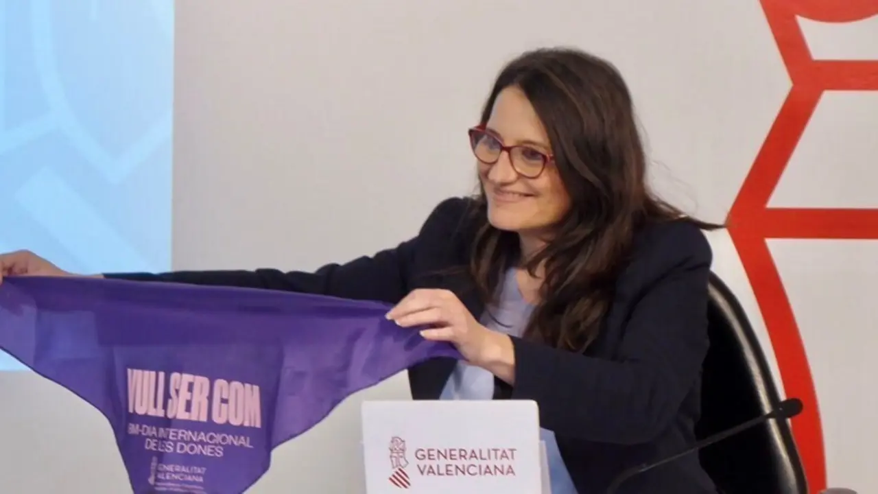M&oacute;nica Oltra muestra el apoyo del Consell a las manifestaciones del 8M, en una imagen de archivo