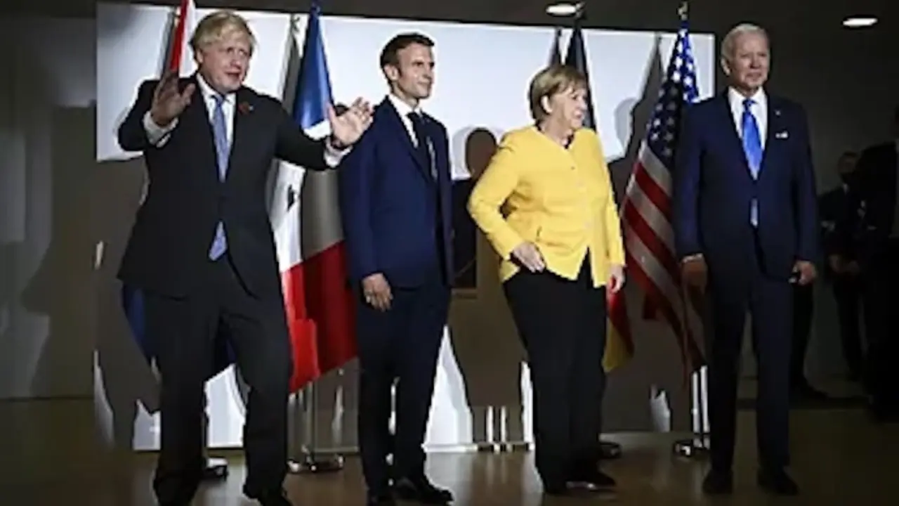 Johnson, Macron, Merkel y Biden en Roma.Jeff J MitchellAP