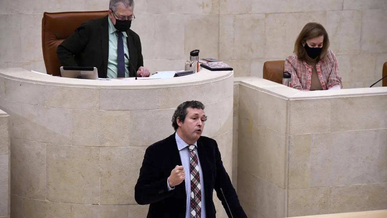 El portavoz del PP en Cantabria, &Iacute;&ntilde;igo Fern&aacute;ndez durante una sesi&oacute;n en el Parlamento. / ALERTA