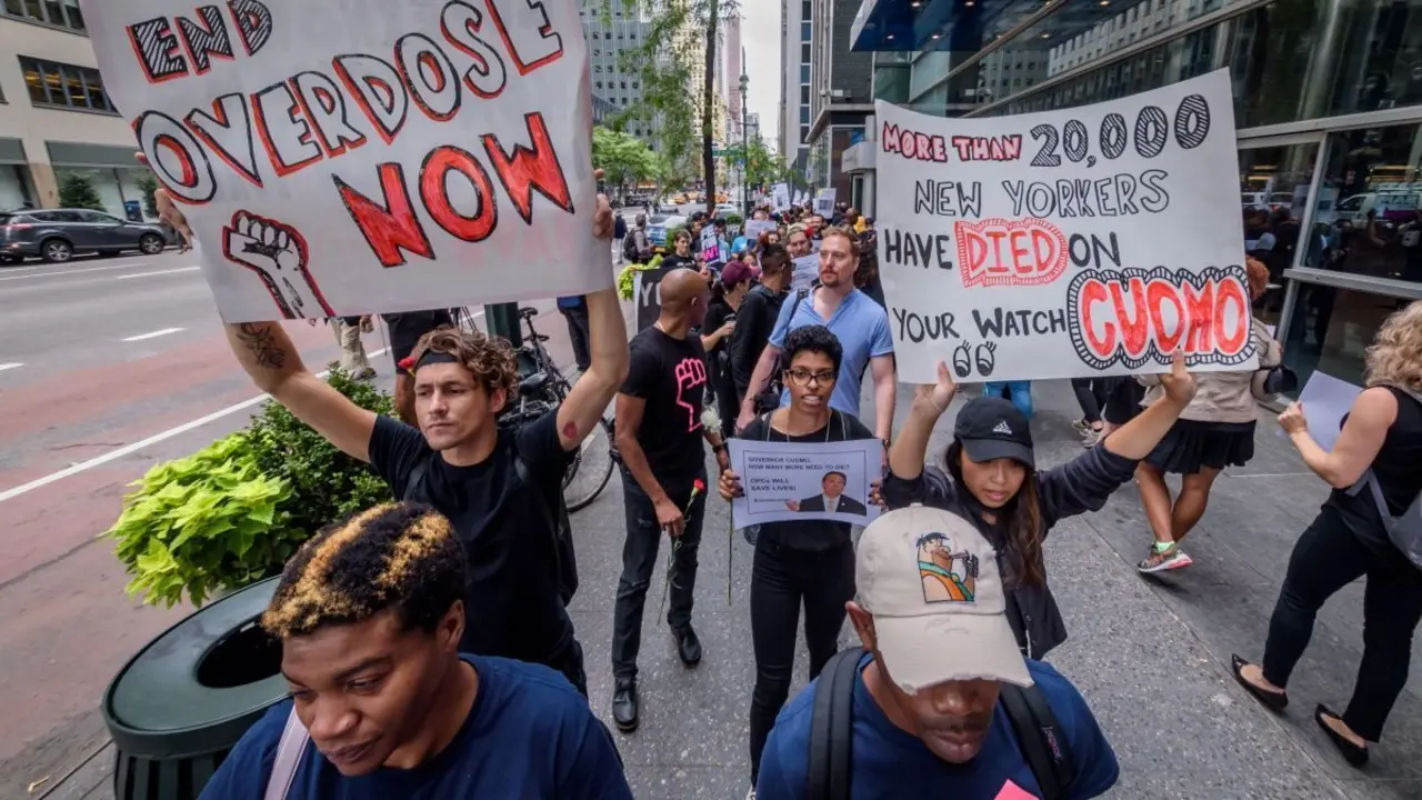 Protesta contra el Gobierno del estado de Nueva York por su "inacci&oacute;n" ante la epidemia de sobredosis. - Erik Mcgregor/ZUMA Wire/dpa - Archivo