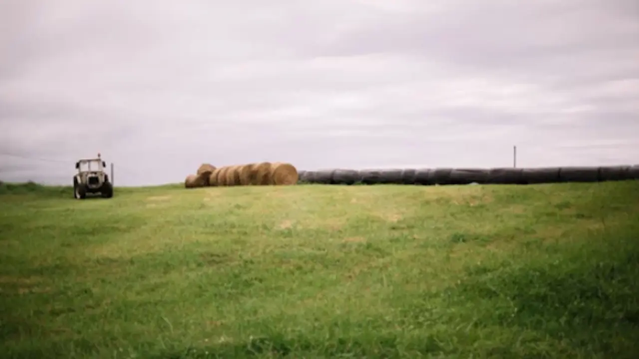 tractor paca de hierva
