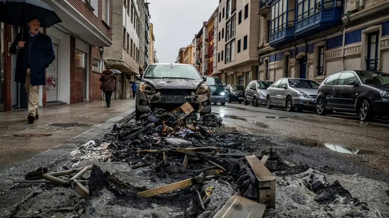 La Polic&iacute;a Nacional, en colaboraci&oacute;n con la Polic&iacute;a Local de Santander, est&aacute;n investigando la autor&iacute;a de varios incendios de contenedores que se han producido en los &uacute;ltimos d&iacute;as en la capital c&aacute;ntabra, afectando tambi&eacute;n a algunos veh&iacute;culos. EFE/Rom&aacute;n G. Aguilera