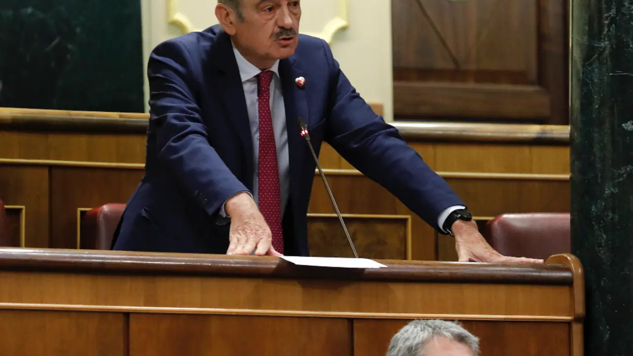 El diputado del PRC Jos&eacute; Mar&iacute;a Maz&oacute;n y el de Bildu Oskar Matute. / ALERTA