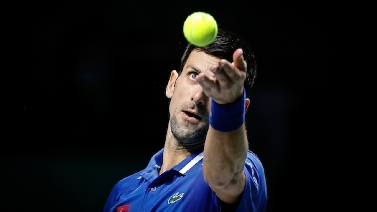 El servio Novak Djokovic durante el torneo de la Copa Davis en Madrid. / afp