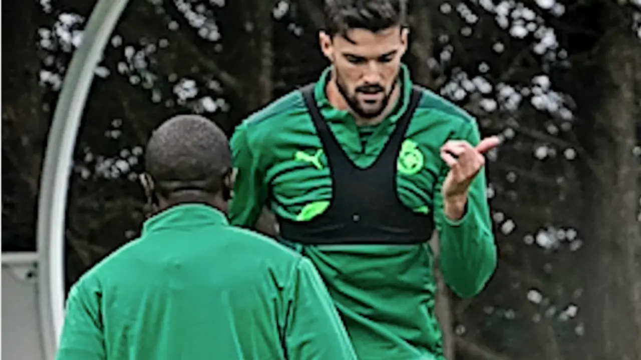 Eneko Satr&uacute;stegui durante un entrenamiento. / Hardy
