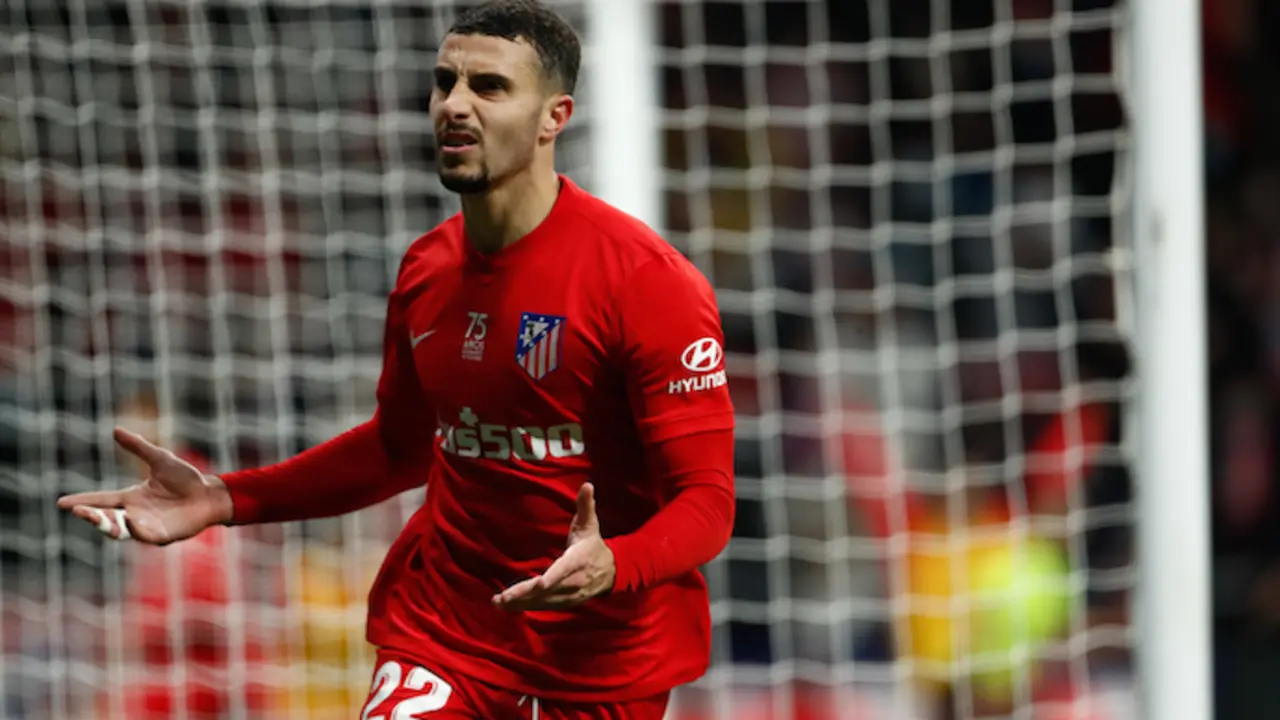 Mario Hermoso del Atl&eacute;tico de Madrid celebra un gol durante el partido de f&uacute;tbol de la Liga Espa&ntilde;ola, La Liga Santander, jugado entre el Atl&eacute;tico de Madrid y el Valencia CF en el estadio Wanda Metropolitano el 22 de enero de 2022, en Madrid, Espa&ntilde;a.
Oscar J. Barroso / AFP7 / Europa Press