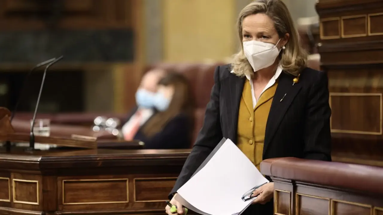 La vicepresidenta primera del Gobierno y ministra de Asuntos Econ&oacute;micos y Transformaci&oacute;n Digital, Nadia Calvi&ntilde;o.