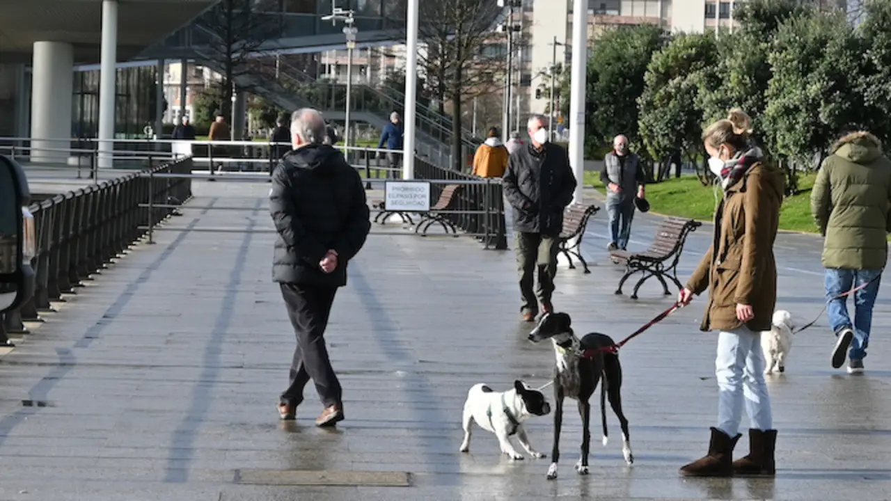Varias personas transitan por el Paseo Pereda de Santander. / Hardy
