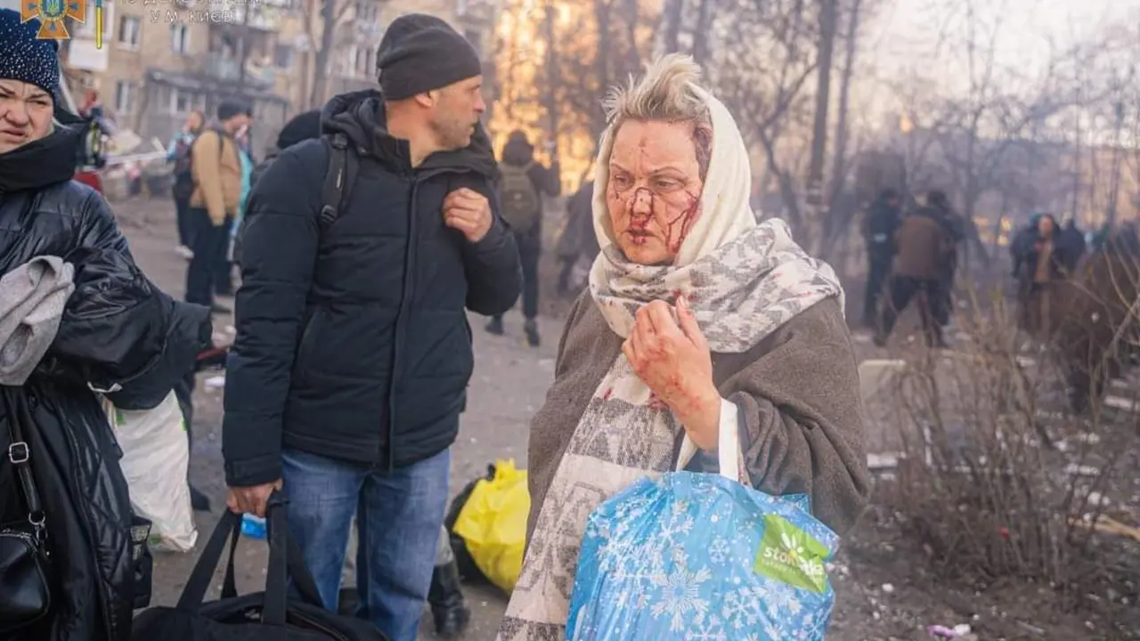 Kiev. Ranok el 18 de marzo en el distrito de Podilski.