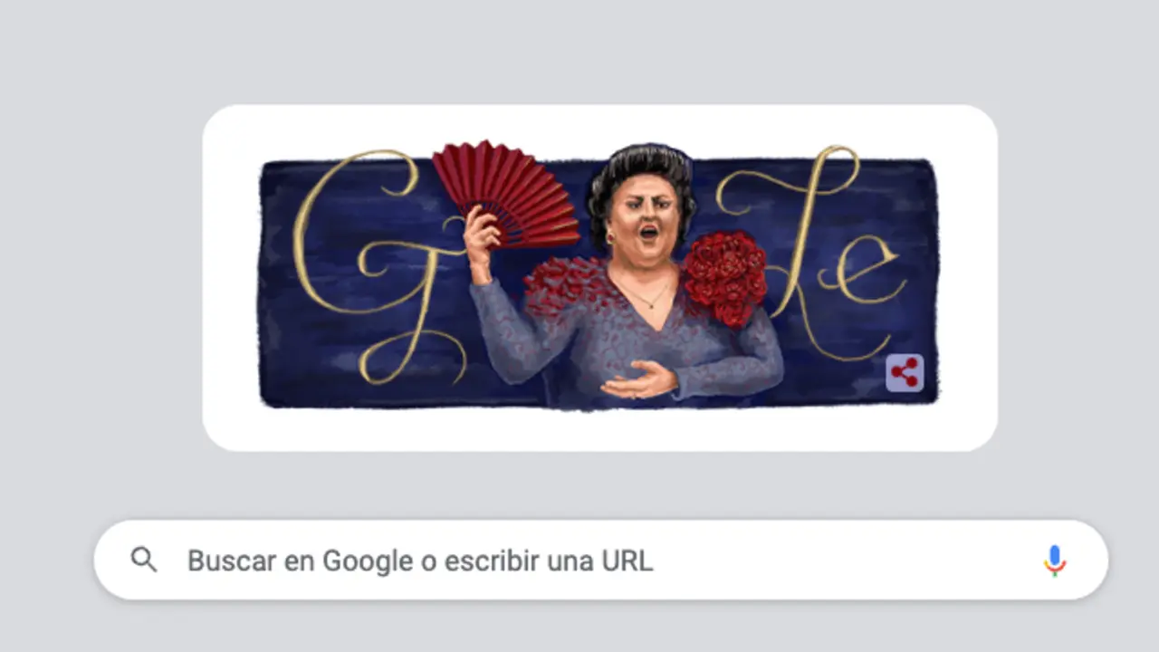 Google dedica su doodle a Montserrat Cavall&eacute;.