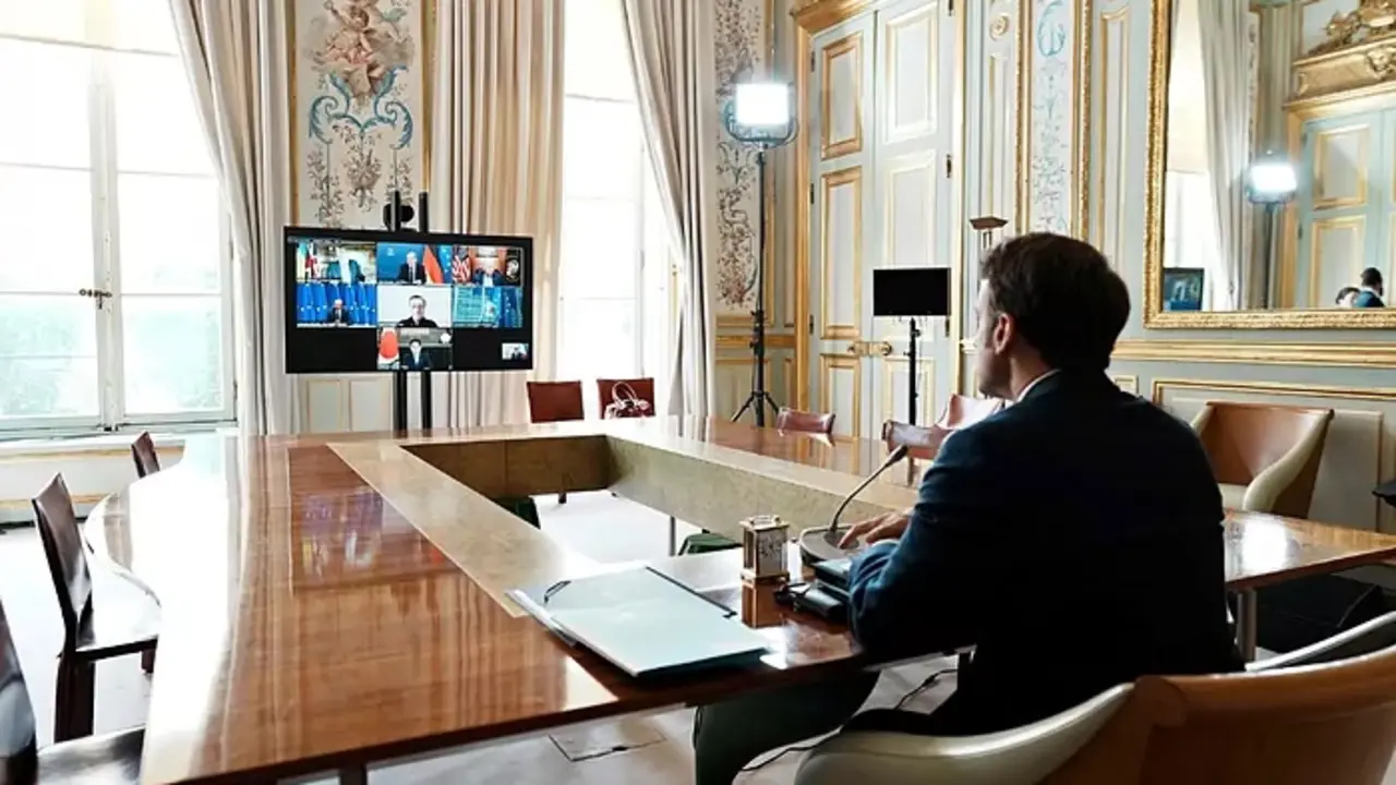 El presidente franc&eacute;s Emmanuel Macron, durante la reuni&oacute;n del G7. THIBAULT CAMUS AFP