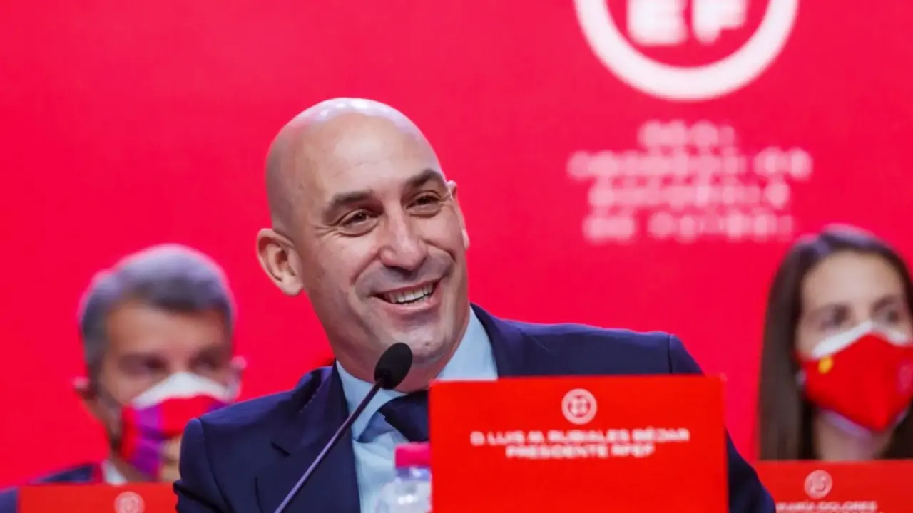 El presidente de la Real Federaci&oacute;n Espa&ntilde;ola de F&uacute;tbol (RFEF), Luis Rubiales.