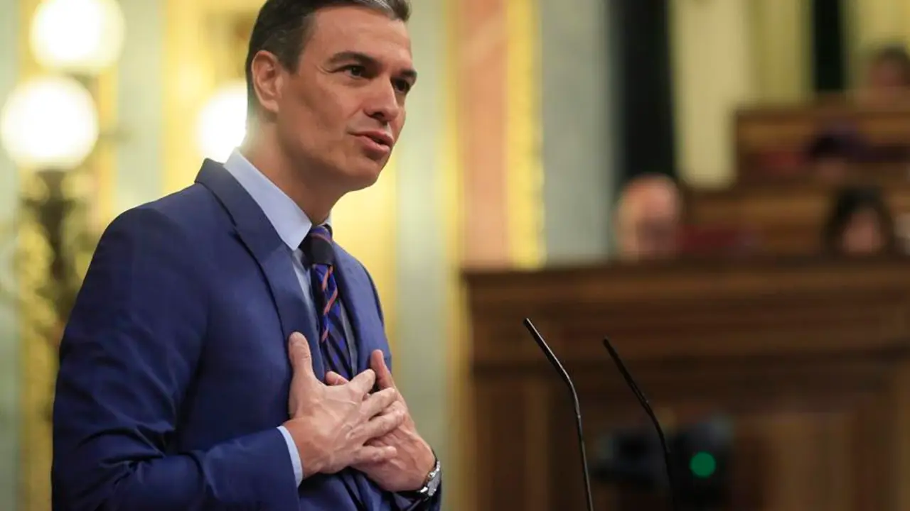 El presidente del Gobierno, Pedro S&aacute;nchez interviene este jueves en el Congreso para dar cuenta del espionaje con Pegasus sufrido por &eacute;l mismo y por l&iacute;deres independentistas, un caso que hab&iacute;a abierto una profunda brecha con sus socios parlamentarios. EFE/ Fernando Alvarado