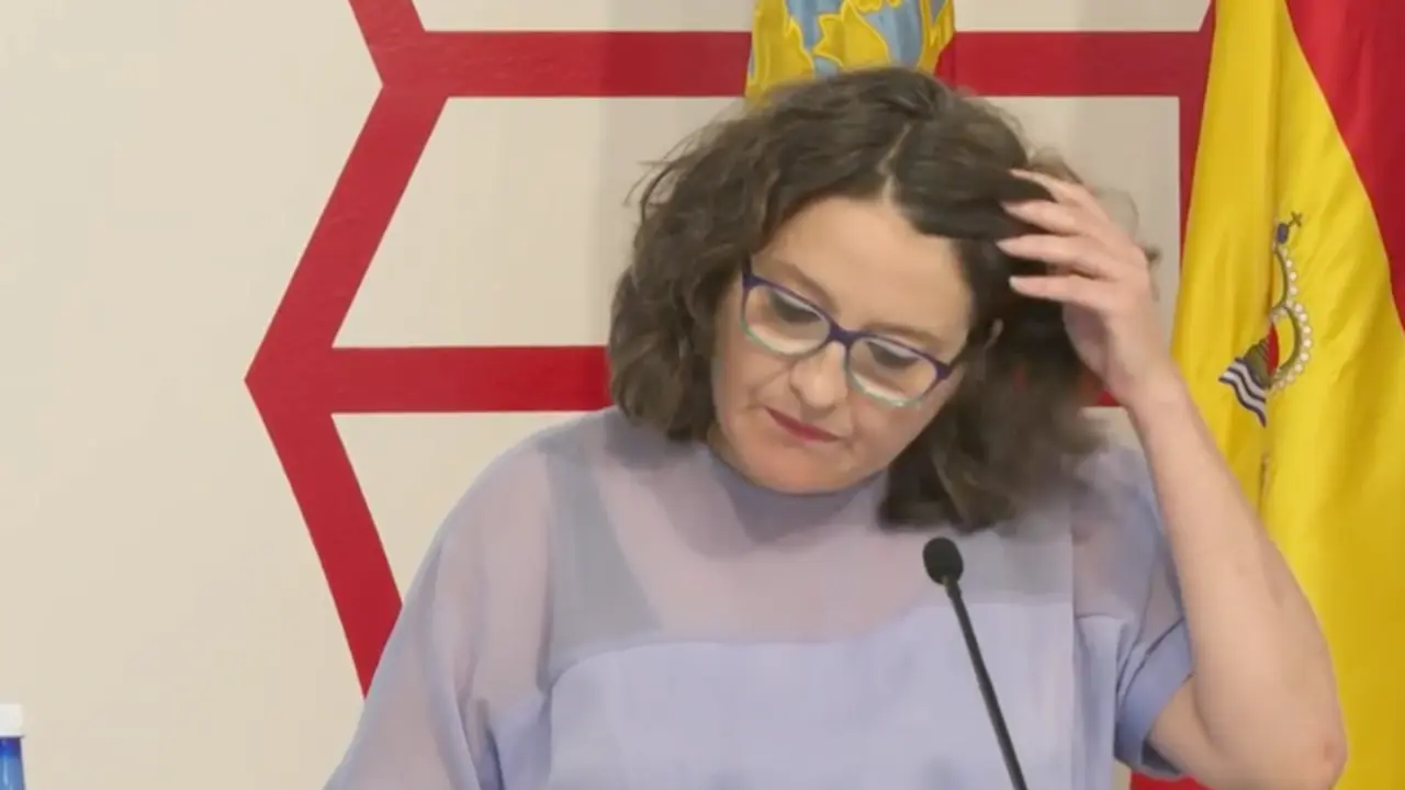 Monica Oltra durante la comparecencia.