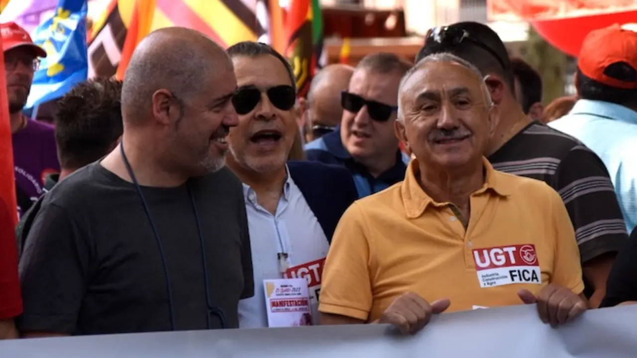 Los Secretarios Generales de UGT y CCOO, Pepe &Aacute;lvarez y Unai Sordo.