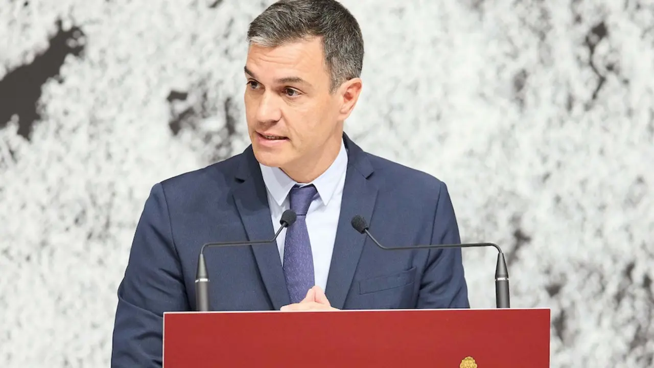 El presidente del Gobierno, Pedro S&aacute;nchez, interviene en el homenaje a Miguel &Aacute;ngel Blanco, a 10 de julio de 2022, en Ermua, Vizcaya, Euskadi (Espa&ntilde;a). El Ayuntamiento de ERMUA ha sido el encargado de organizar un acto por el 25 aniversario del asesinato de Miguel &Aacute;ngel Blanco. La cita es presidida por los Reyes y cuenta con una amplia representaci&oacute;n institucional y de partidos pol&iacute;ticos, con la presencia leer m&aacute;s estimada de alrededor de 400 invitados. Miguel &Aacute;ngel Blanco fue un concejal del PP, que fue asesinado el 13 de julio de 1997 por el grupo terrorista ETA.
Fecha: 10/07/2022.