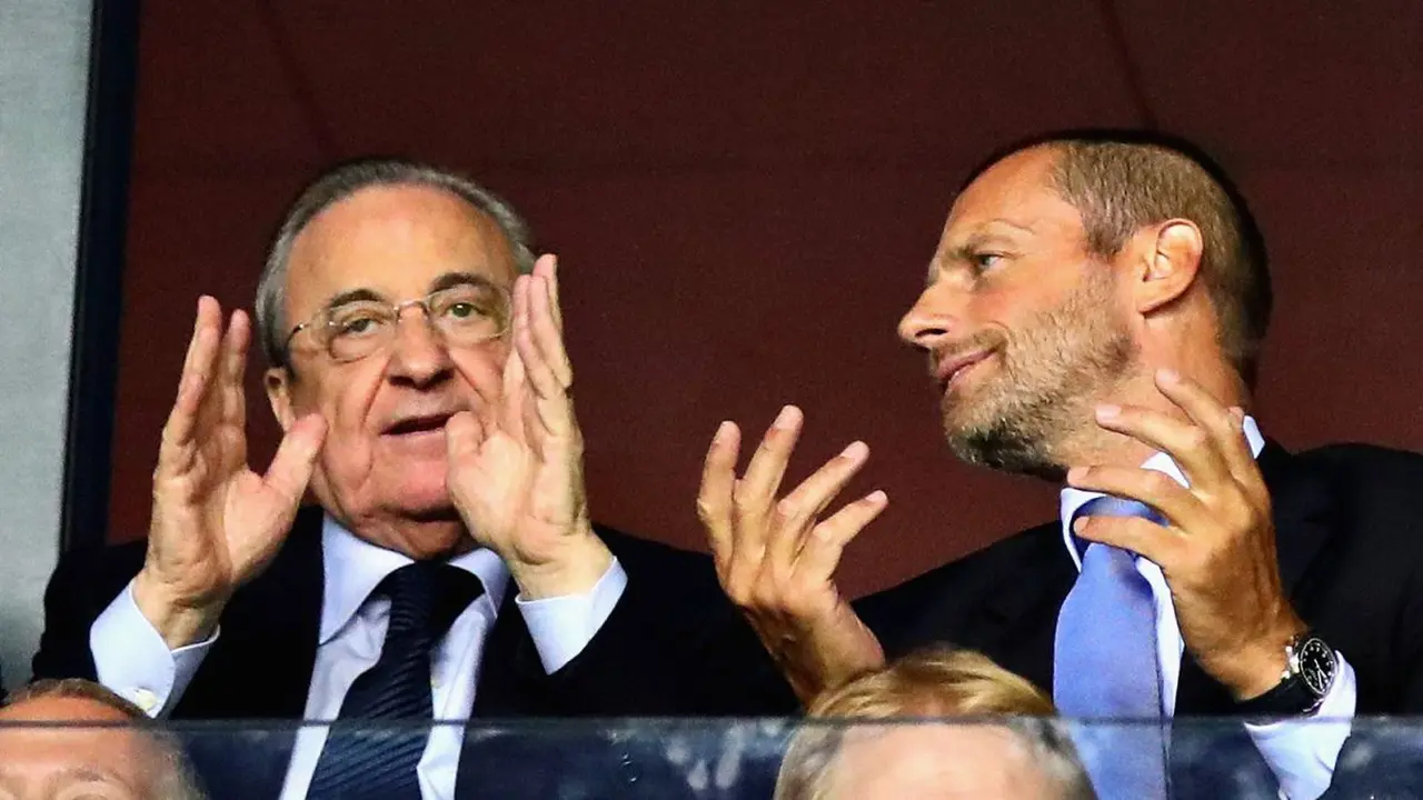 Aleksander Ceferin, presidente de la UEFA y Florentino.