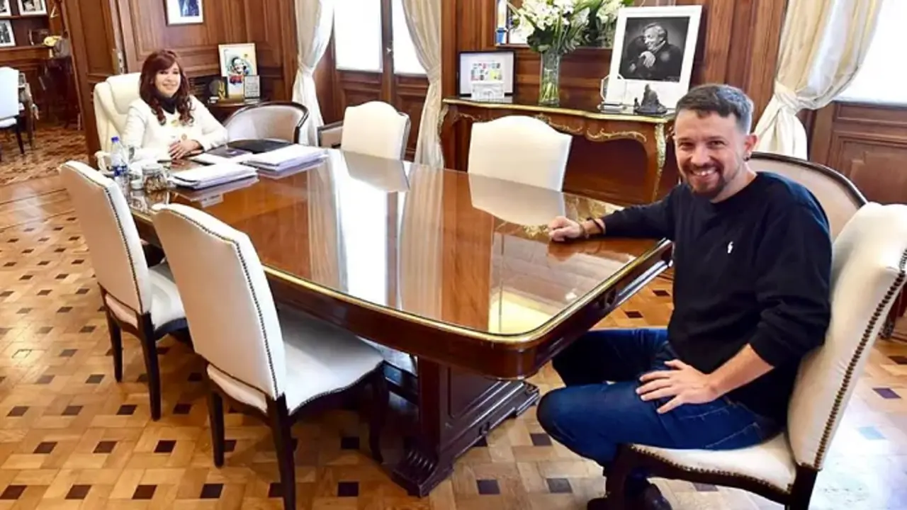 Cristina Kirchner y Pablo Iglesias durante su encuentro.@CFKArgentina