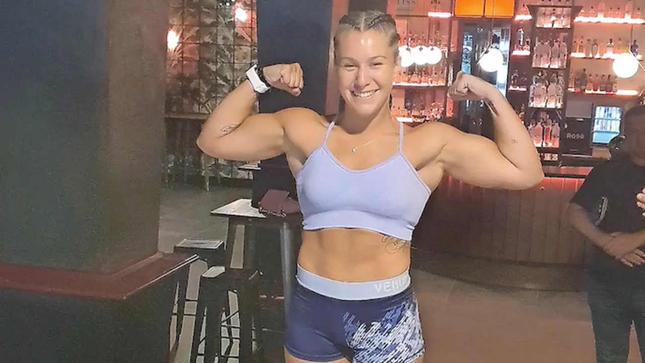 Marian Herrer&iacute;a, en el pesaje previo a su &uacute;ltimo combate.