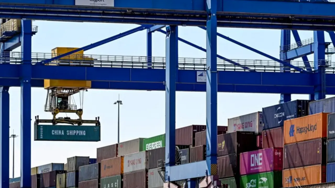 Contenedores en el puerto alem&aacute;n de Duisburg. EFE/EPA/Sascha Steinbach