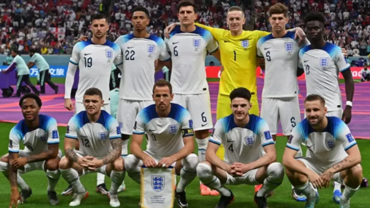 Jugadores de la selecci&oacute;n inglesa durante un partido del Mundial de Qatar2022. EFE/EPA/Noushad Thekkayil