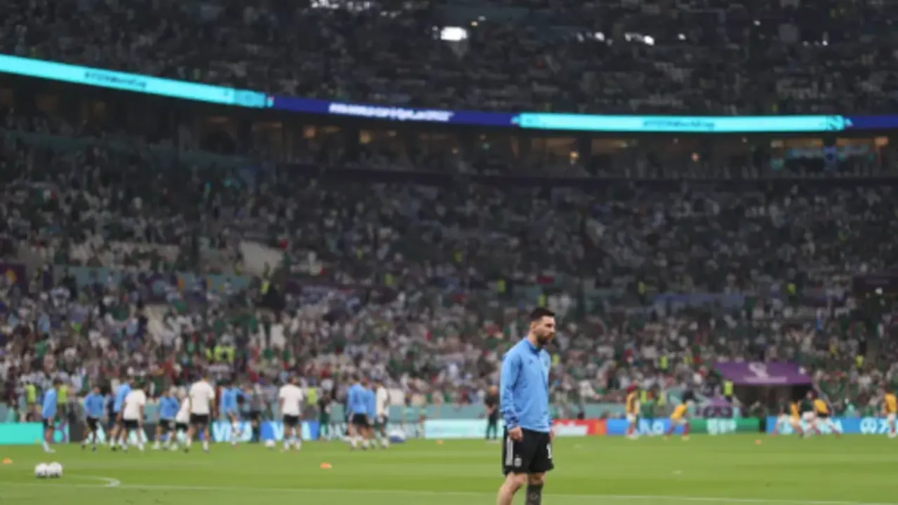 El argentino Lionel Messi, antes del partido frente a M&eacute;xico. EFE/ Juan Ignacio Roncoroni