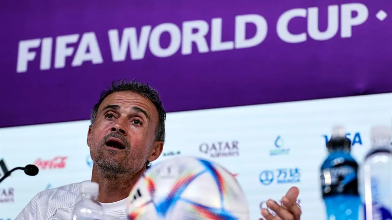 Luis Enrique durante una rueda de prensa en Catar. EFE / Ali Haider
