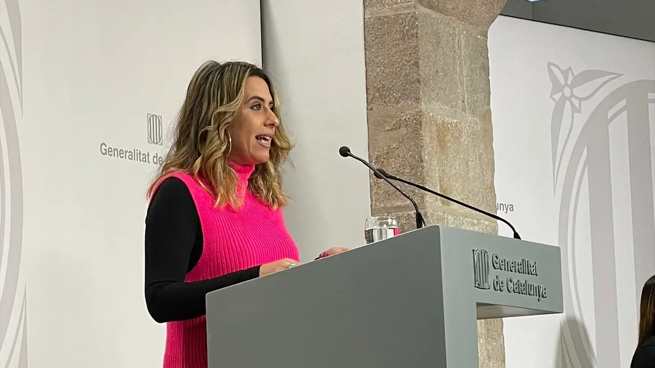 La portavoz del Govern, Patr&iacute;cia Plaja, en la rueda de prensa posterior al Consell Executiu. E.P.