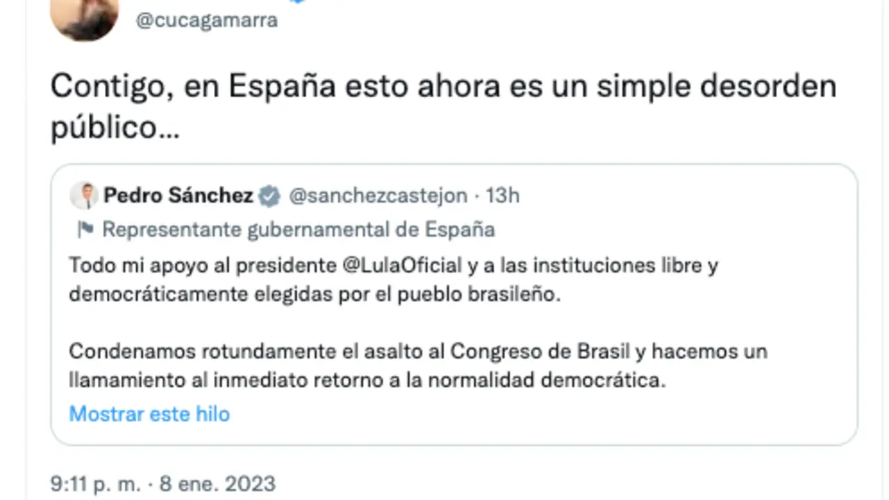 Un tuit de Gamarra.