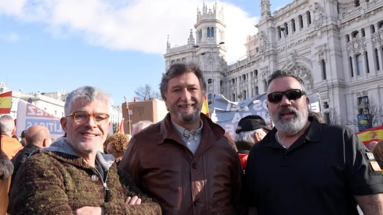 Cristobal Palacio en la manifestaci&oacute;n de ayer. / R. Zubelzu