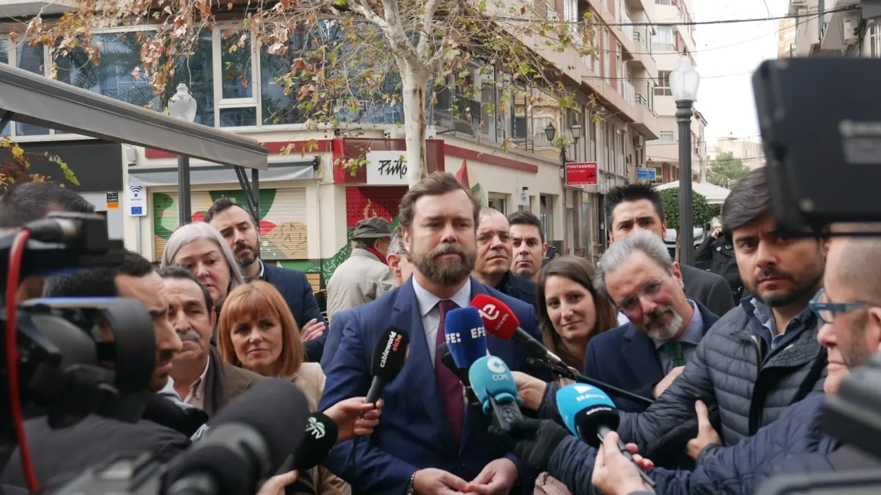 El portavoz del Vox en el Congreso, Iv&aacute;n Espinosa de los Monteros, en Elche. E.P.