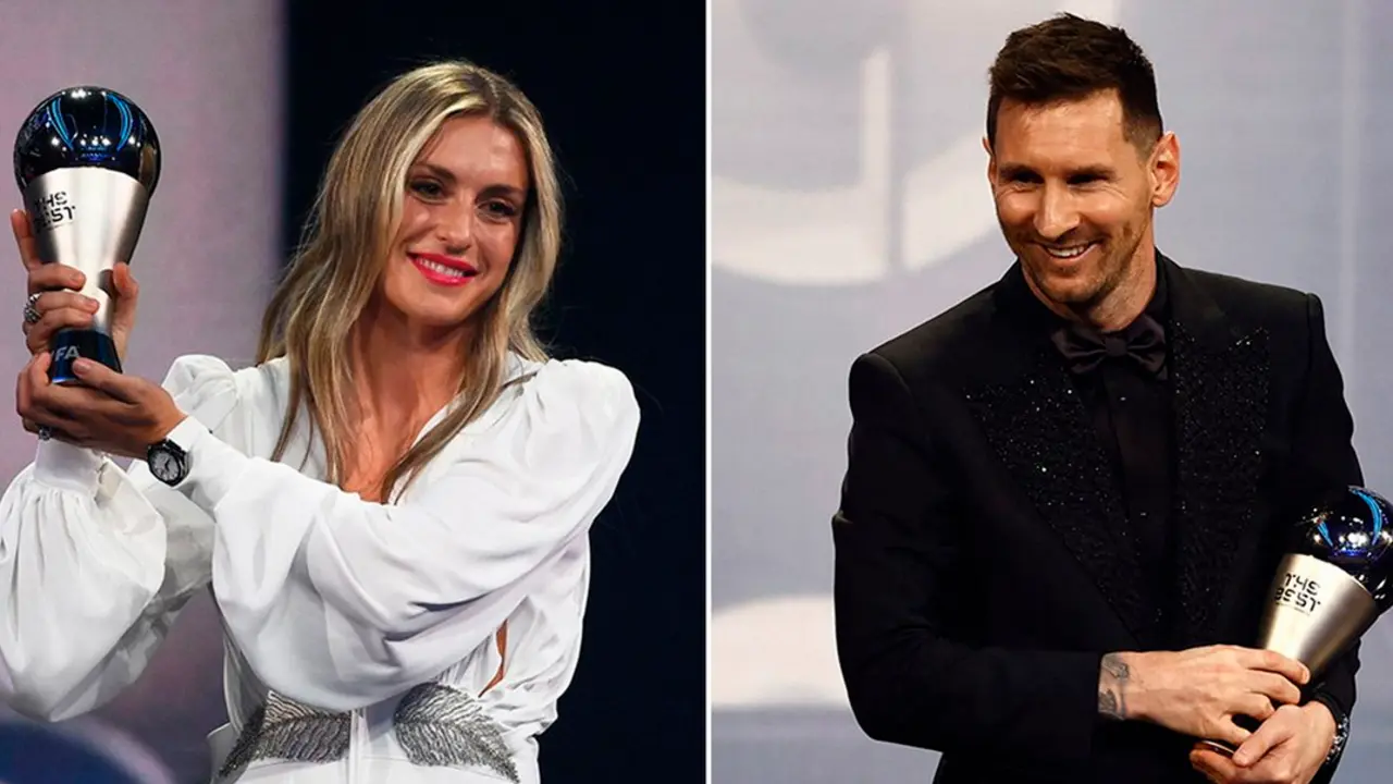 Putellas y Messi, con el trofeo The Best 2022. / FIFA