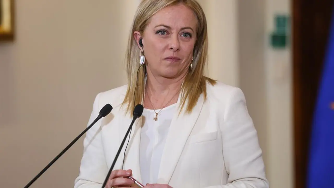 La primera ministra italiana, Giorgia Meloni, en una rueda de prensa. / Rafal Guz