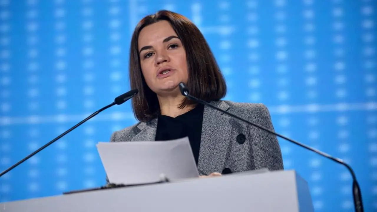 La opositora bielorrusa Svetlana Tijan&oacute;vskaya en octubre de 2022. / MARCIN OBARA
